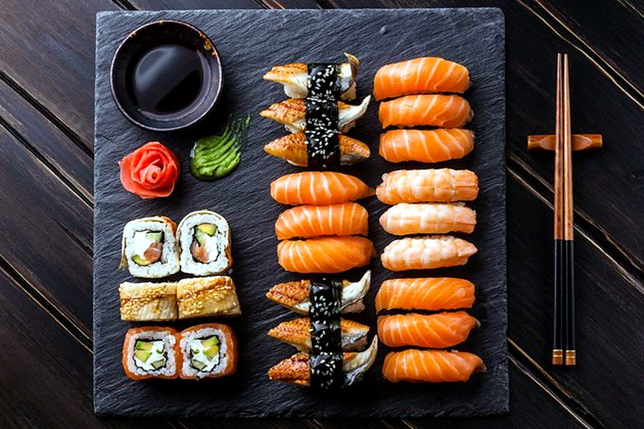 Nigiri and sashimi